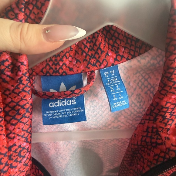 Adidas Red Snake-Print Trefoil Track Jacket - Picture 3 of 3